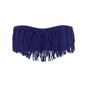 L*Space Knotted Fringe Bandeau Bikini Top